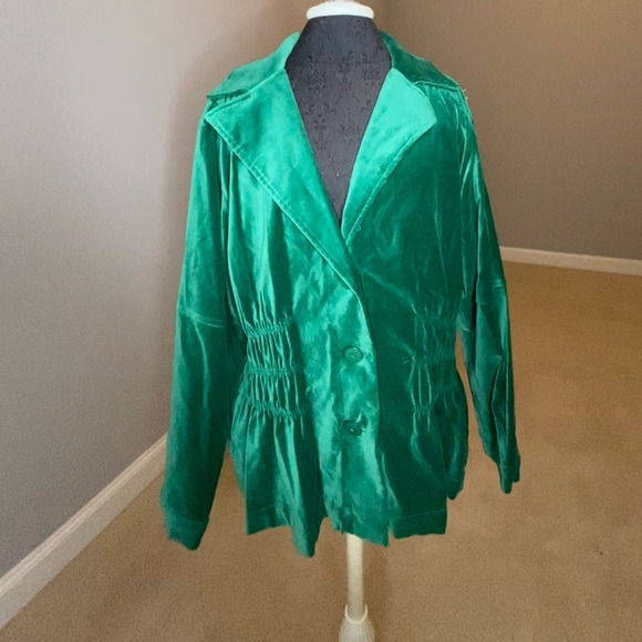 Joan Rivers Emerald Velvet Blazer Sz 3X